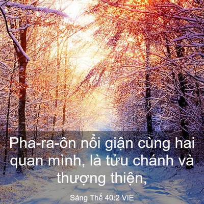Picture 03 - Sáng Thế 40:2 VIE - Pha-ra-ôn nổi giận cùng hai quan mình, là - Bible Verse Picture