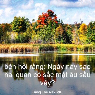 Picture 03 - Sáng Thế 40:7 VIE - bèn hỏi rằng: Ngày nay sao hai quan có - Bible Verse Picture