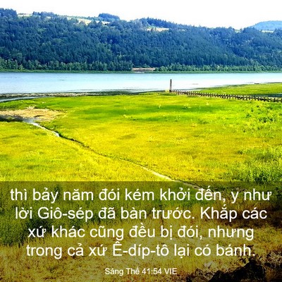 Picture 03 - Sáng Thế 41:54 VIE - thì bảy năm đói kém khởi đến, y như - Bible Verse Picture