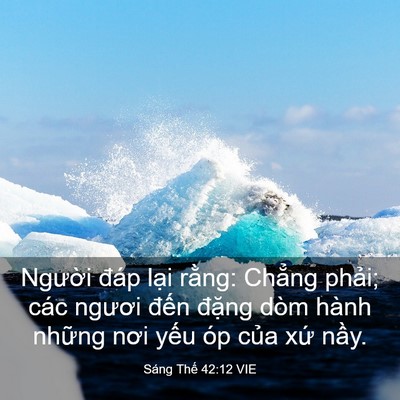 Picture 03 - Sáng Thế 42:12 VIE - Người đáp lại rằng: Chẳng phải; các - Bible Verse Picture
