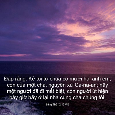 Picture 03 - Sáng Thế 42:13 VIE - Đáp rằng: Kẻ tôi tớ chúa có mười - Bible Verse Picture