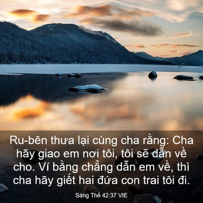 Picture 03 - Sáng Thế 42:37 VIE - Ru-bên thưa lại cùng cha rằng: Cha hãy - Bible Verse Picture