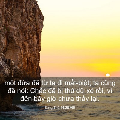Picture 03 - Sáng Thế 44:28 VIE - một đứa đã từ ta đi mất-biệt; ta - Bible Verse Picture
