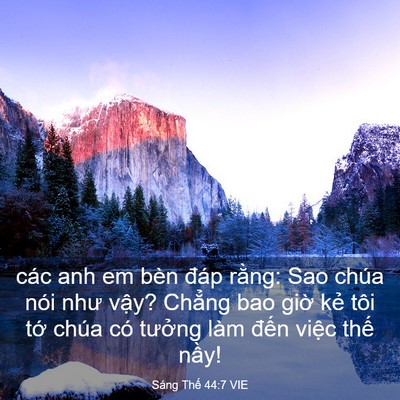 Picture 03 - Sáng Thế 44:7 VIE - các anh em bèn đáp rằng: Sao chúa nói - Bible Verse Picture
