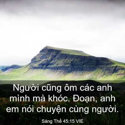 Picture 03 - Sáng Thế 45:15 VIE - Người cũng ôm các anh mình mà khóc. - Bible Verse Picture