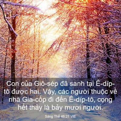 Picture 03 - Sáng Thế 46:27 VIE - Con của Giô-sép đã sanh tại Ê-díp-tô - Bible Verse Picture