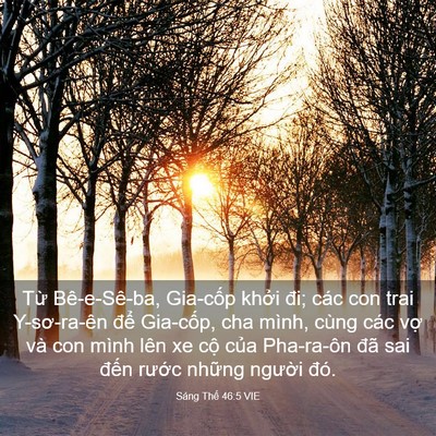 Picture 03 - Sáng Thế 46:5 VIE - Từ Bê-e-Sê-ba, Gia-cốp khởi đi; các con - Bible Verse Picture
