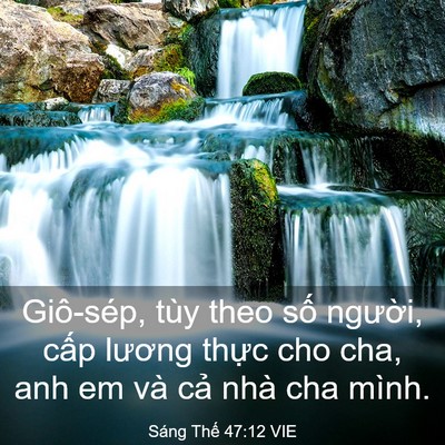 Picture 03 - Sáng Thế 47:12 VIE - Giô-sép, tùy theo số người, cấp lương - Bible Verse Picture