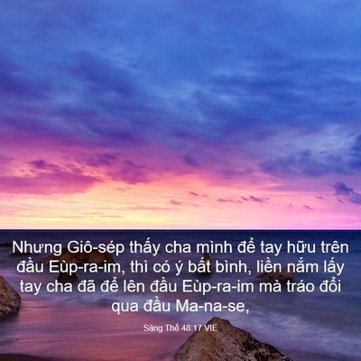 Picture 03 - Sáng Thế 48:17 VIE - Nhưng Giô-sép thấy cha mình để tay hữu - Bible Verse Picture