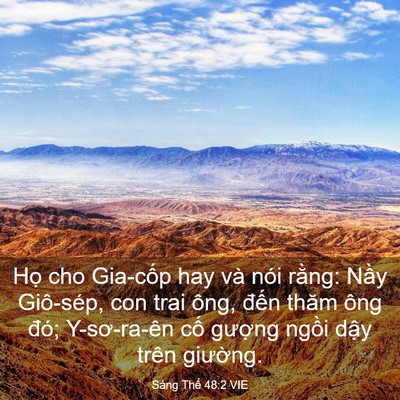 Picture 03 - Sáng Thế 48:2 VIE - Họ cho Gia-cốp hay và nói rằng: Nầy - Bible Verse Picture