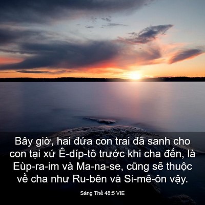 Picture 03 - Sáng Thế 48:5 VIE - Bây giờ, hai đứa con trai đã sanh cho con - Bible Verse Picture