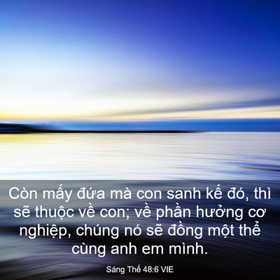 Picture 03 - Sáng Thế 48:6 VIE - Còn mấy đứa mà con sanh kế đó, thì - Bible Verse Picture