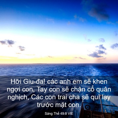 Picture 03 - Sáng Thế 49:8 VIE - Hỡi Giu-đa! các anh em sẽ khen ngợi con, - Bible Verse Picture