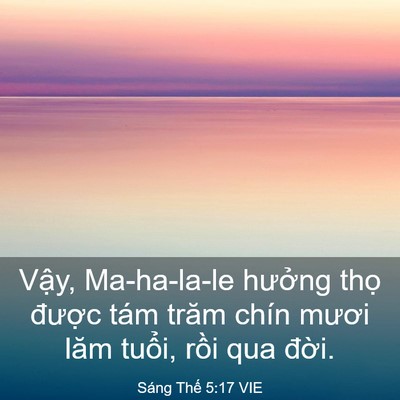 Picture 03 - Sáng Thế 5:17 VIE - Vậy, Ma-ha-la-le hưởng thọ được tám - Bible Verse Picture