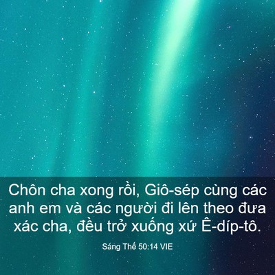 Picture 03 - Sáng Thế 50:14 VIE - Chôn cha xong rồi, Giô-sép cùng các anh em - Bible Verse Picture