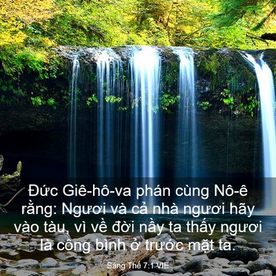 Picture 03 - Sáng Thế 7:1 VIE - Đức Giê-hô-va phán cùng Nô-ê rằng: - Bible Verse Picture