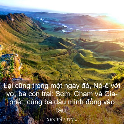 Picture 03 - Sáng Thế 7:13 VIE - Lại cũng trong một ngày đó, Nô-ê với - Bible Verse Picture