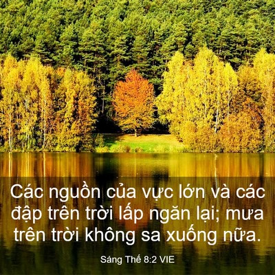 Picture 03 - Sáng Thế 8:2 VIE - Các nguồn của vực lớn và các đập - Bible Verse Picture