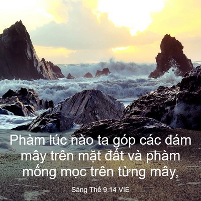 Picture 03 - Sáng Thế 9:14 VIE - Phàm lúc nào ta góp các đám mây trên - Bible Verse Picture