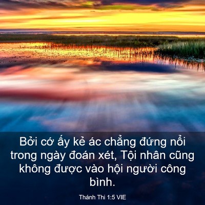 Picture 03 - Thánh Thi 1:5 VIE - Bởi cớ ấy kẻ ác chẳng đứng nổi - Bible Verse Picture