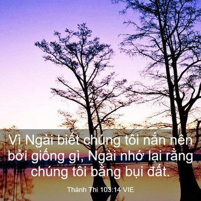 Picture 03 - Thánh Thi 103:14 VIE - Vì Ngài biết chúng tôi nắn nên bởi - Bible Verse Picture