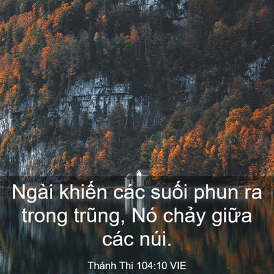 Picture 03 - Thánh Thi 104:10 VIE - Ngài khiến các suối phun ra trong trũng, - Bible Verse Picture