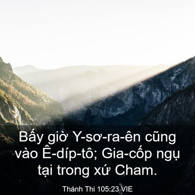 Picture 03 - Thánh Thi 105:23 VIE - Bấy giờ Y-sơ-ra-ên cũng vào Ê-díp-tô; - Bible Verse Picture