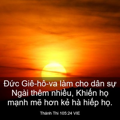 Picture 03 - Thánh Thi 105:24 VIE - Đức Giê-hô-va làm cho dân sự Ngài thêm - Bible Verse Picture