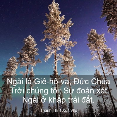 Picture 03 - Thánh Thi 105:7 VIE - Ngài là Giê-hô-va, Đức Chúa Trời chúng - Bible Verse Picture
