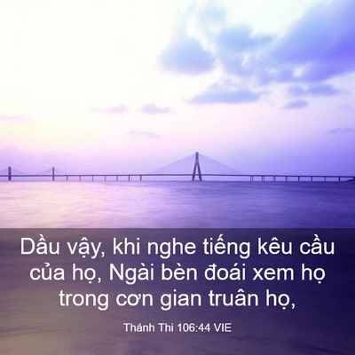 Picture 03 - Thánh Thi 106:44 VIE - Dầu vậy, khi nghe tiếng kêu cầu của - Bible Verse Picture