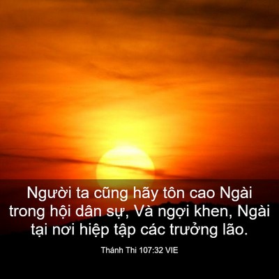 Picture 03 - Thánh Thi 107:32 VIE - Người ta cũng hãy tôn cao Ngài trong hội - Bible Verse Picture