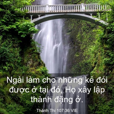 Picture 03 - Thánh Thi 107:36 VIE - Ngài làm cho những kẻ đói được ở - Bible Verse Picture