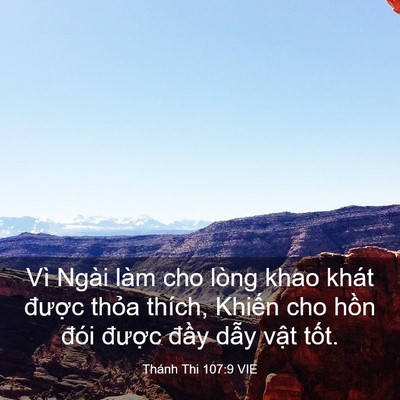 Picture 03 - Thánh Thi 107:9 VIE - Vì Ngài làm cho lòng khao khát được - Bible Verse Picture