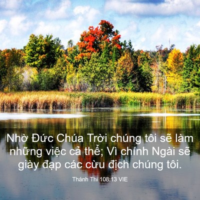 Picture 03 - Thánh Thi 108:13 VIE - Nhờ Đức Chúa Trời chúng tôi sẽ làm - Bible Verse Picture