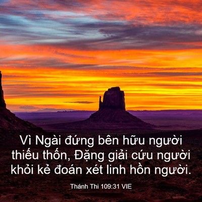 Picture 03 - Thánh Thi 109:31 VIE - Vì Ngài đứng bên hữu người thiếu - Bible Verse Picture