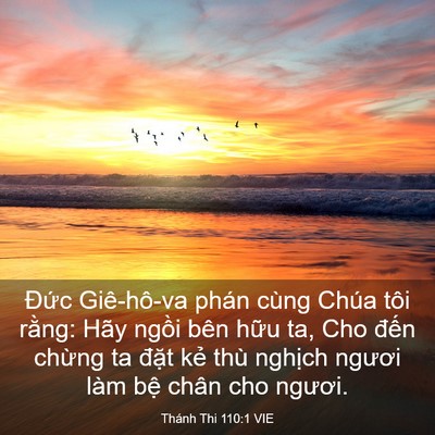 Picture 03 - Thánh Thi 110:1 VIE - Đức Giê-hô-va phán cùng Chúa tôi rằng: - Bible Verse Picture