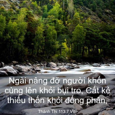 Picture 03 - Thánh Thi 113:7 VIE - Ngài nâng đỡ người khốn cùng lên - Bible Verse Picture