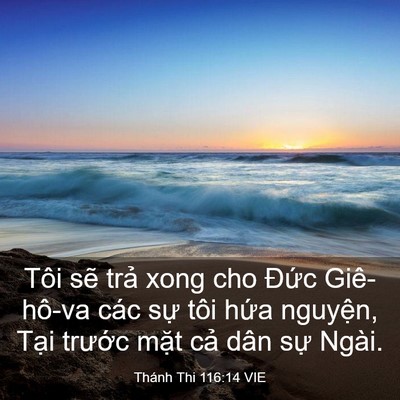 Picture 03 - Thánh Thi 116:14 VIE - Tôi sẽ trả xong cho Đức Giê-hô-va các - Bible Verse Picture