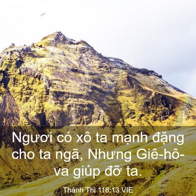 Picture 03 - Thánh Thi 118:13 VIE - Ngươi có xô ta mạnh đặng cho ta ngã, - Bible Verse Picture