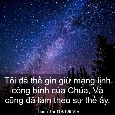 Picture 03 - Thánh Thi 119:106 VIE - Tôi đã thề gìn giữ mạng lịnh công - Bible Verse Picture