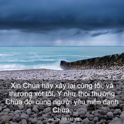 Picture 03 - Thánh Thi 119:132 VIE - Xin Chúa hãy xây lại cùng tôi, và - Bible Verse Picture