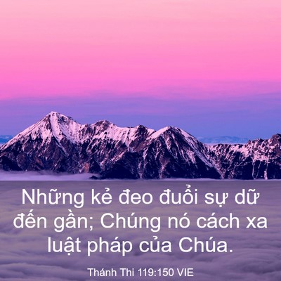Picture 03 - Thánh Thi 119:150 VIE - Những kẻ đeo đuổi sự dữ đến gần; - Bible Verse Picture