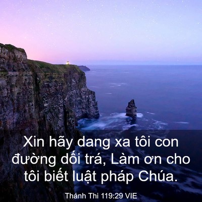 Picture 03 - Thánh Thi 119:29 VIE - Xin hãy dang xa tôi con đường dối trá, - Bible Verse Picture