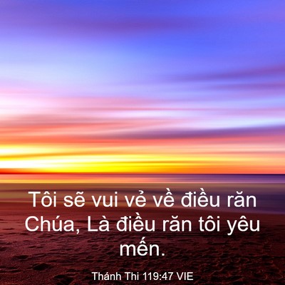 Picture 03 - Thánh Thi 119:47 VIE - Tôi sẽ vui vẻ về điều răn Chúa, Là - Bible Verse Picture