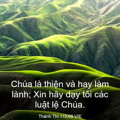 Picture 03 - Thánh Thi 119:68 VIE - Chúa là thiện và hay làm lành; Xin hãy - Bible Verse Picture