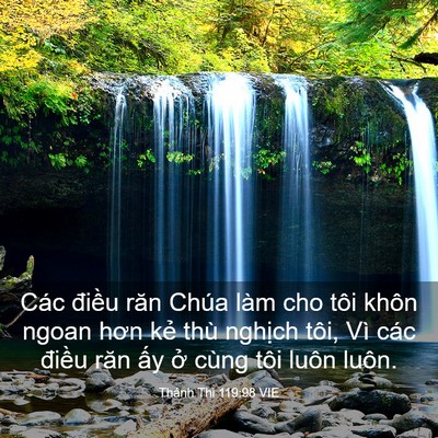 Picture 03 - Thánh Thi 119:98 VIE - Các điều răn Chúa làm cho tôi khôn ngoan - Bible Verse Picture
