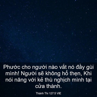 Picture 03 - Thánh Thi 127:5 VIE - Phước cho người nào vắt nó đầy gùi - Bible Verse Picture