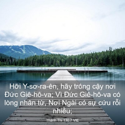 Picture 03 - Thánh Thi 130:7 VIE - Hỡi Y-sơ-ra-ên, hãy trông cậy nơi Đức - Bible Verse Picture