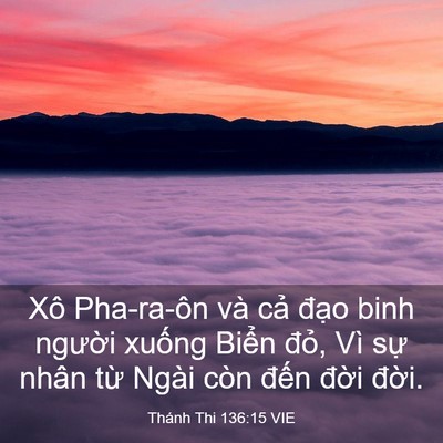 Picture 03 - Thánh Thi 136:15 VIE - Xô Pha-ra-ôn và cả đạo binh người - Bible Verse Picture