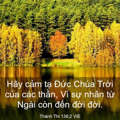 Picture 03 - Thánh Thi 136:2 VIE - Hãy cảm tạ Đức Chúa Trời của các - Bible Verse Picture